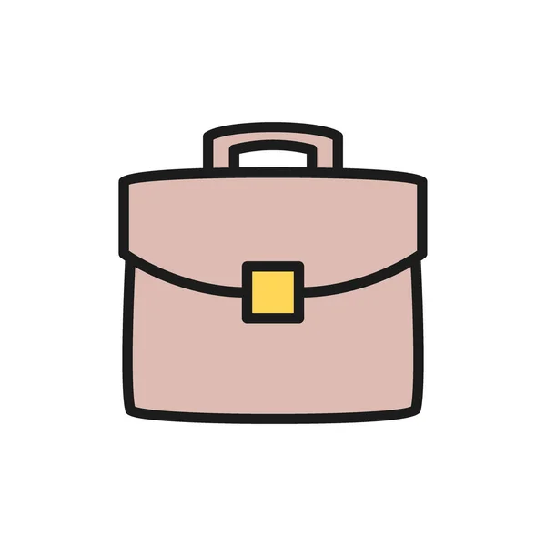 Maletín vectorial, cartera, bolsa icono de color plano . — Vector de stock