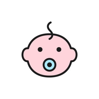 Sahte düz renk simgesi olan bebek kafası.