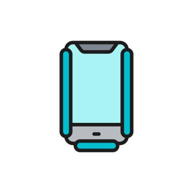 Düşme önleyici akıllı telefon durumu düz renk çizgisi simgesi.