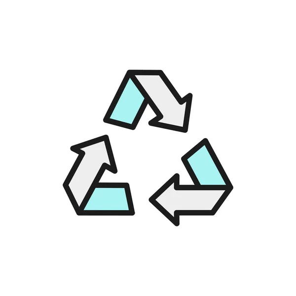 Recycling, Recycling flache Farblinie Symbol. isoliert auf weißem Hintergrund — Stockvektor