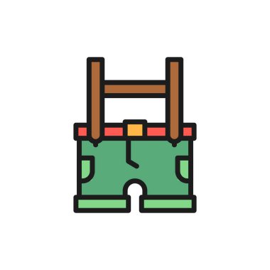 Geleneksel Alman ulusal kıyafetleri, erkek kostümleri düz çizgi simgesi.