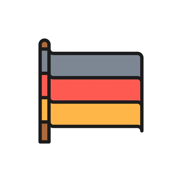 Прапор Німеччини - кольорова ікона. Ізольовані на білому тлі — стоковий вектор