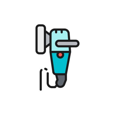 Parlatma makinesi düz renk çizgisi simgesi. Beyaz arkaplanda izole