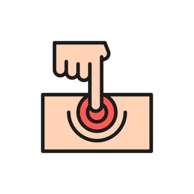 Sağlık masajı düz renk çizgisi simgesi. Beyaz arkaplanda izole