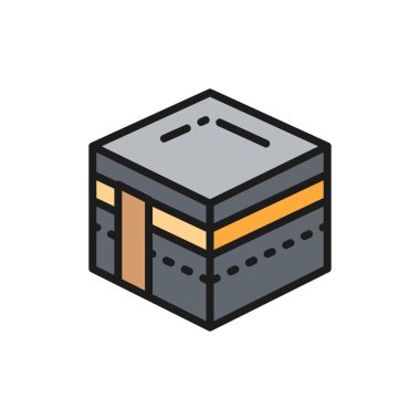 Mekke, Hejaz dini binası, Suudi Arabistan renk çizgisi simgesi.