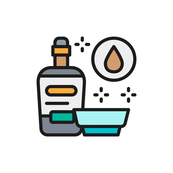 Vector soy sauce, liquid seasoning flat color line icon. — Stock Vector