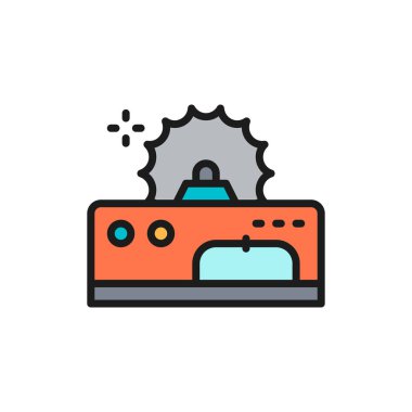 Tahta düz çizgi simgesi için metal kesme makinesi, elektrikli makine aracı.