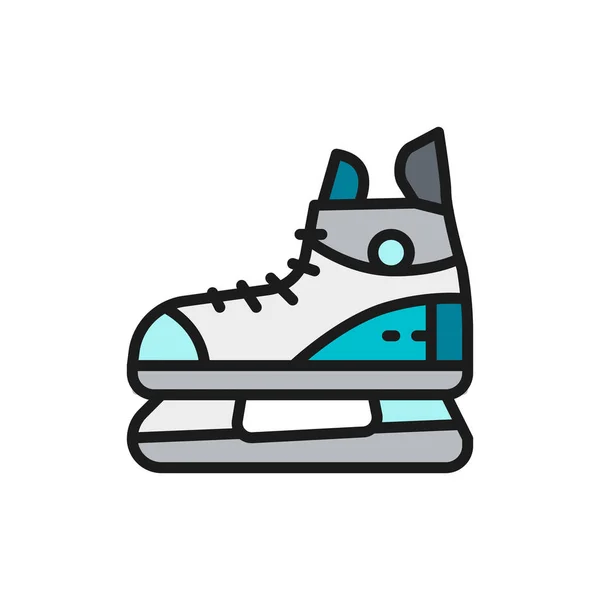 Skates, sport equipment flat color line icon. Isolated on white background — Stock Vector