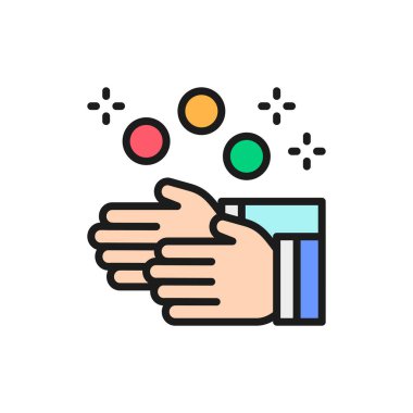 Vektör jonglör topları, hokkabaz, sirk düz çizgi simgesi.