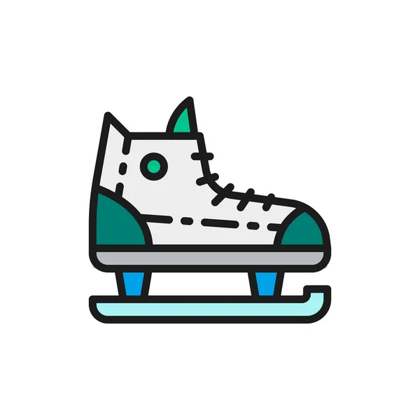 Skates, sports equipment flat color line icon. — Stock Vector