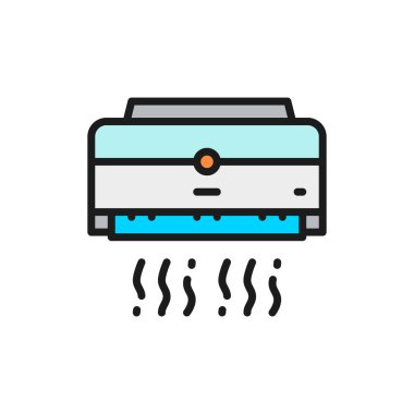 Vektör klima düz renk çizgisi simgesi. Beyaz arkaplanda izole