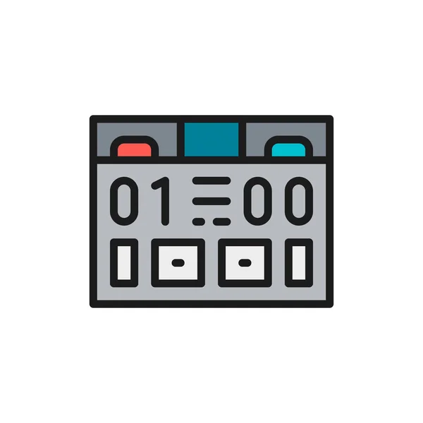 American football scoreboard, game equipment flat color line icon. — Stock Vector