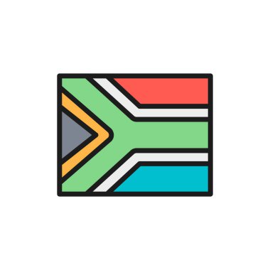 Güney Afrika düz çizgi simgesinin vektör bayrağı.