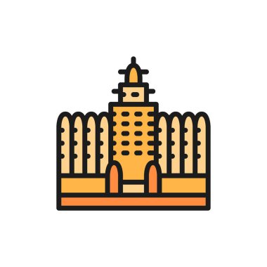 Mali düz renk çizgisi simgesinde Sudano Sahelian Mimarisi.