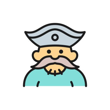 Denizci, korsan, soyguncu düz çizgi simgesi.