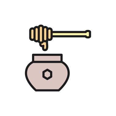 Esrarlı düz renk çizgisi simgesi olan bal arayıcısı.