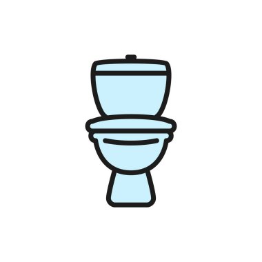Vektör tuvaleti, tuvalet, WC düz çizgi simgesi.