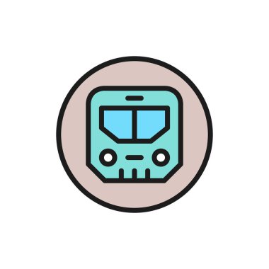 Metro işareti, metro, yeraltı ulaşımı, tren düz renk çizgisi simgesi.