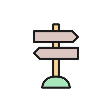 Yol işaretleri, hedef trafik işareti düz renk çizgisi simgesi.