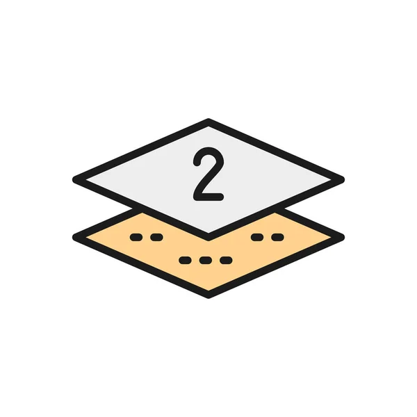 Papel de servilleta de dos capas icono de línea de color plano . — Vector de stock