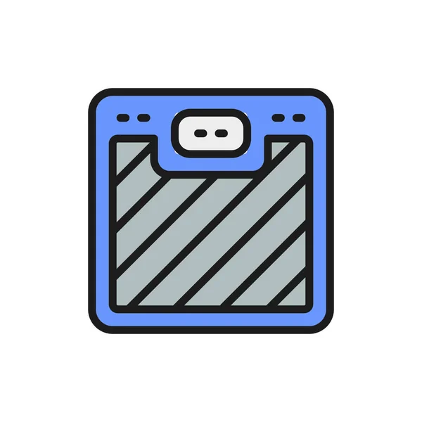 Vector floor scales flat color line icon. — Stockvektor