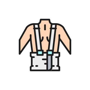 Düz çizgi simgesi için ortopedik kemer.