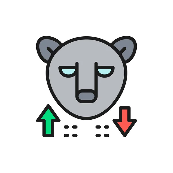 熊市、股市、金融类交易扁平线图标. — 图库矢量图片