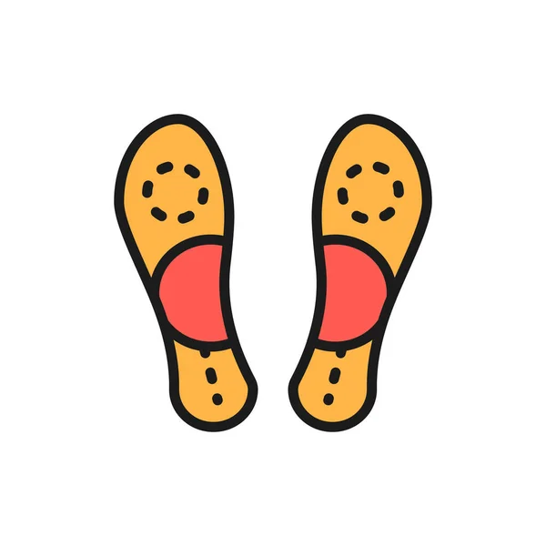 Orthopedic insoles, flat foot flat color line icon. — Stock Vector