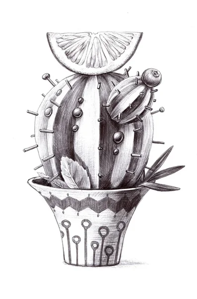 Cupcake Stylad Mexikansk Stil Formad Som Kaktus Med Citron Och — Stockfoto