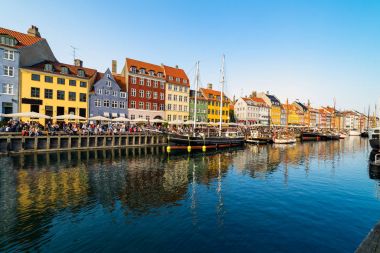 Nyhavn harbour in copenhagen denmark clipart