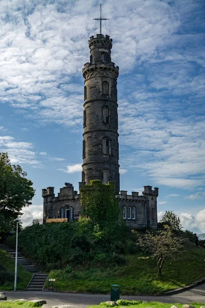 Nelson'ın anıt calton Hill Edinburgh, İskoçya — Stok fotoğraf