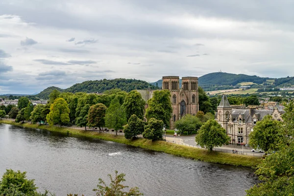 Inverness at cloudy weather in summer, Scotland — Stok Foto