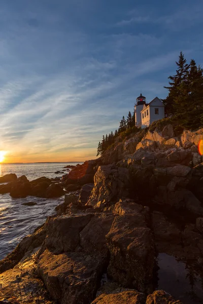 Bass Harbor Lighthouse, Acadia National Park, Maine at sunset — Stock Photo, Image
