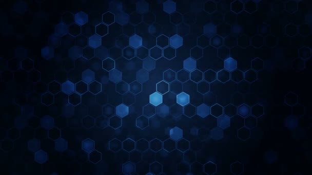 Hexagon Geometrische Lus Animatie Futuristische Achtergrond Honingraat Hexagonaal Digitaal Element — Stockvideo
