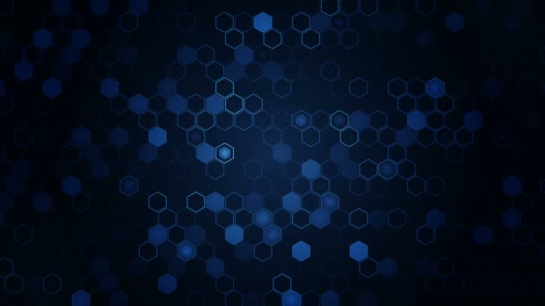 Hexagon Geometric Loop Animation Futuristic Background Honeycomb Hexagonal Digital Element — Stock Video