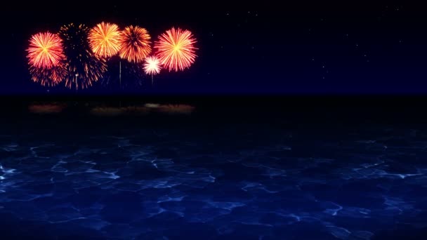 Beauté Des Feux Artifice Reflète Sur Eau Lac Des Feux — Video