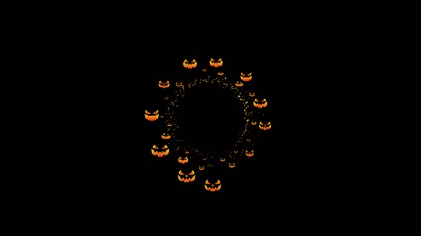 Halloween Kürbis Silhouette Mit Verschiedenen Ausdrücken Halloween Party Hintergrund Mit — Stockvideo