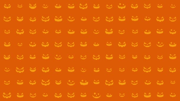 Silueta Calabaza Halloween Con Varias Expresiones Fondo Fiesta Halloween Con — Vídeos de Stock