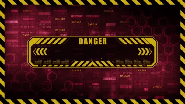 Message Danger Avec Espace Copie Conception Géométrique Hexagonale Arrière Plan — Video