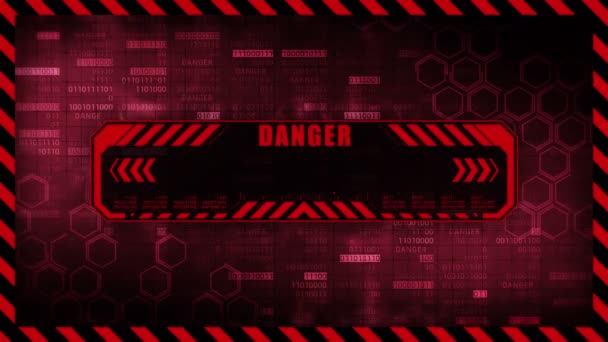 Message Danger Avec Espace Copie Conception Géométrique Hexagonale Arrière Plan — Video