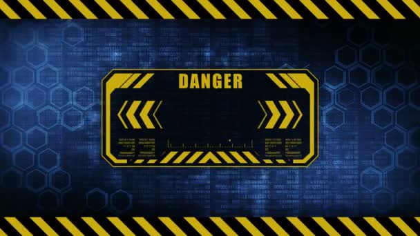 Message Danger Avec Espace Copie Conception Géométrique Hexagonale Arrière Plan — Video