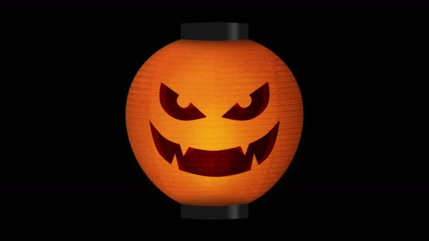 Buon Halloween Con Motivo Giapponese Lanterna Zucca Halloween Lanterna Della — Video Stock