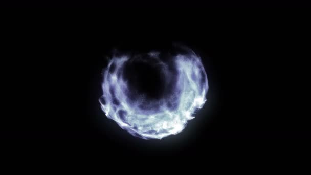 Minge Fum Plasmă Fundal Negru Frumoasă Lumină Linii Strălucitoare Sub — Videoclip de stoc