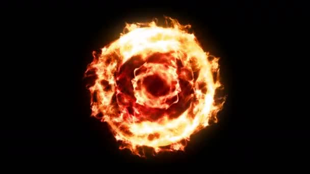 带有黑色背景火焰的等离子火球 美丽的光 以球的形式闪烁着光芒 Cg循环动画 — 图库视频影像