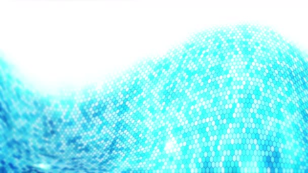 Blue Electric Lightning Honeycomb Background Glowing Electric Hexagon Shining Light — Stock Video