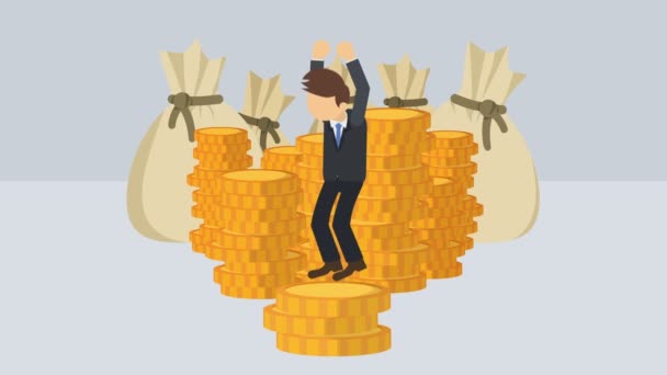 Riche contre pauvre. L'inégalité sociale et économique et l'écart de richesse mondial. Concept d'inégalité des hommes d'affaires. Animation Business Loop .