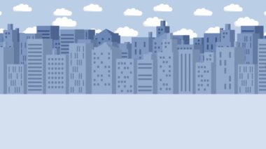 İş adamı yürüyor. Büyük şehrin çukuruna düş. Metropolis. Binalar. Kapana kısıldık. İş konsepti. Döngü canlandırması.