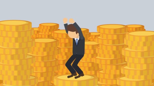 Riche contre pauvre. L'inégalité sociale et économique et l'écart de richesse mondial. Concept d'inégalité des hommes d'affaires. Animation Business Loop .