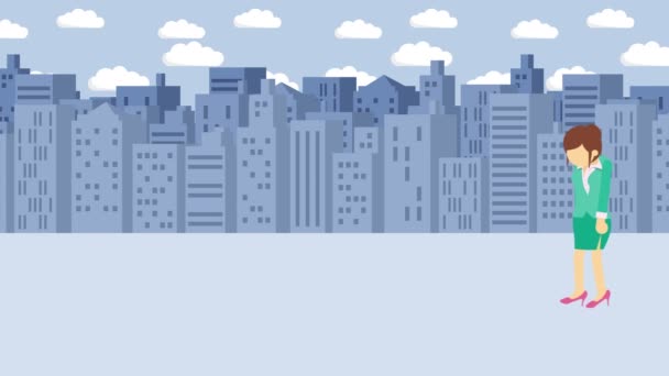 사업가걷기 도시의 구멍을 대도시 함정에 빠진다 컨셉이야 애니메이션 — 비디오