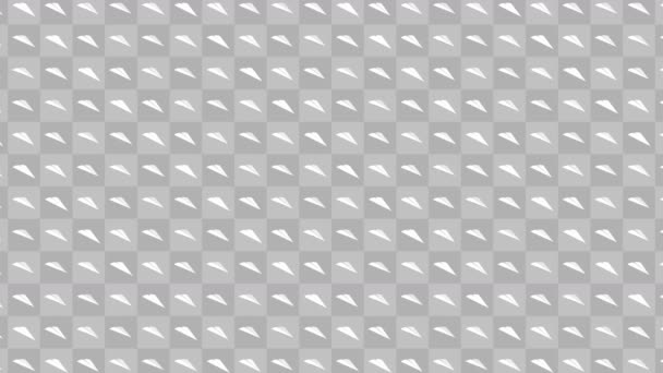 手工造纸平面集合 在灰色背景下流动的白纸平面的循环动画 商务联系概念 Origami飞机飞行 — 图库视频影像